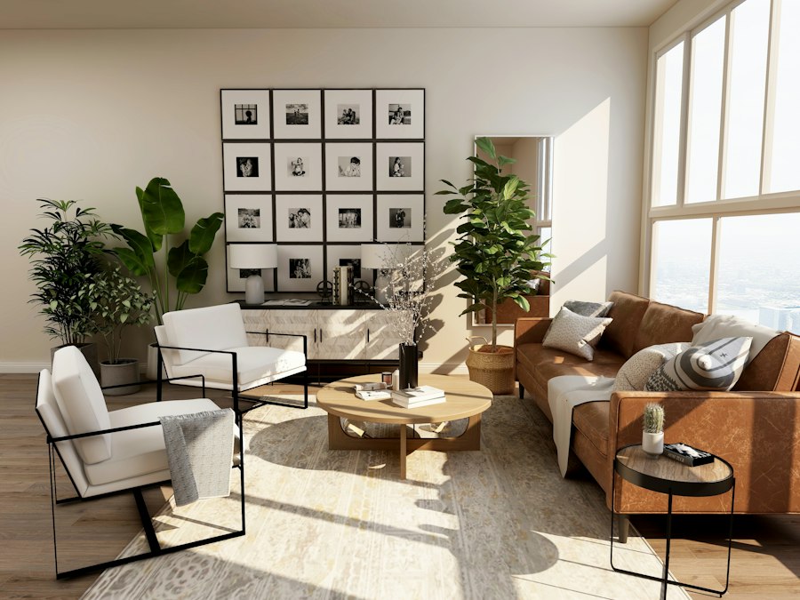 Illustrative bright renovated interior